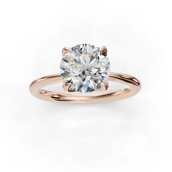 14K Rose Gold Round Engagement Ring Setting Image 4 SVS Fine Jewelry Oceanside, NY