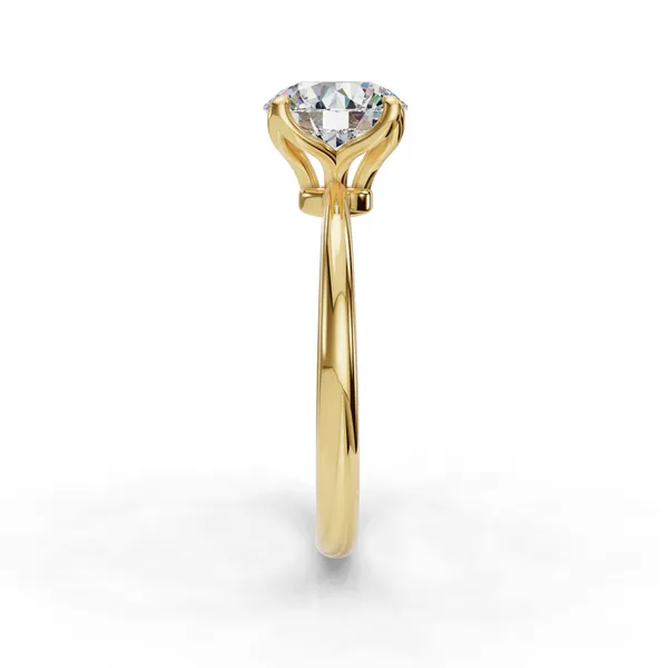 14K Yellow Gold Round Engagement Ring Setting Image 3 SVS Fine Jewelry Oceanside, NY