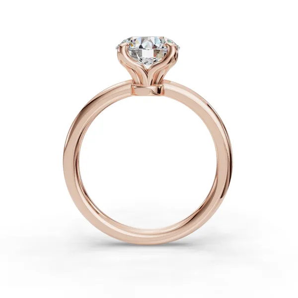 18K Rose Gold Round Engagement Ring Setting Image 2 SVS Fine Jewelry Oceanside, NY