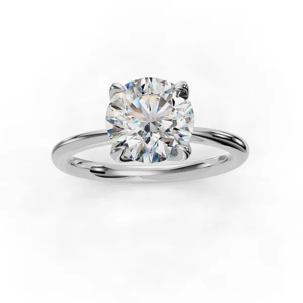 18K White Gold Round Engagement Ring Setting Image 4 SVS Fine Jewelry Oceanside, NY