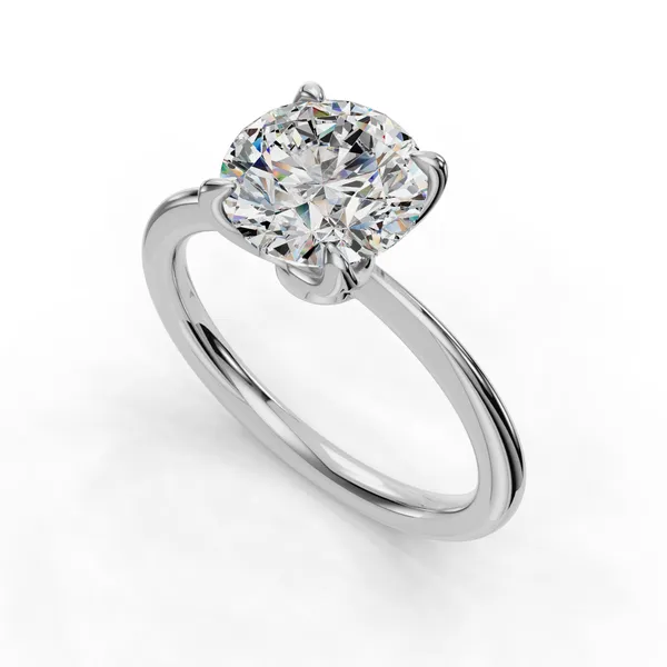 18K White Gold Round Engagement Ring Setting SVS Fine Jewelry Oceanside, NY