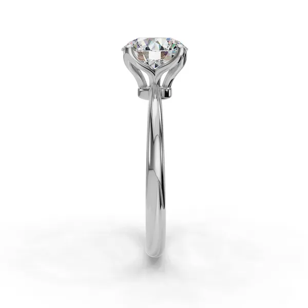 18K White Gold Round Engagement Ring Setting Image 3 SVS Fine Jewelry Oceanside, NY