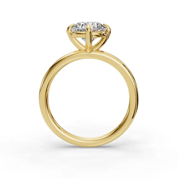 14K Yellow Gold Round Engagement Ring Setting Image 2 SVS Fine Jewelry Oceanside, NY