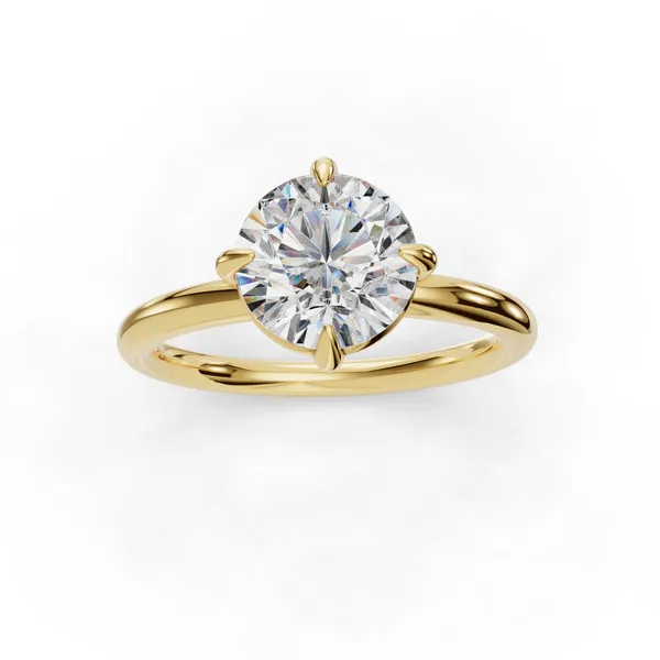 14K Yellow Gold Round Engagement Ring Setting Image 4 SVS Fine Jewelry Oceanside, NY