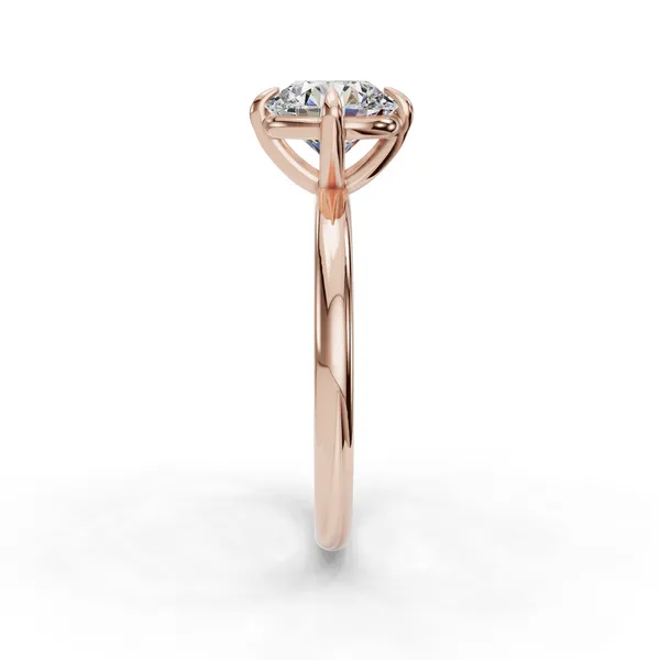 18K Rose Gold Round Engagement Ring Setting Image 3 SVS Fine Jewelry Oceanside, NY