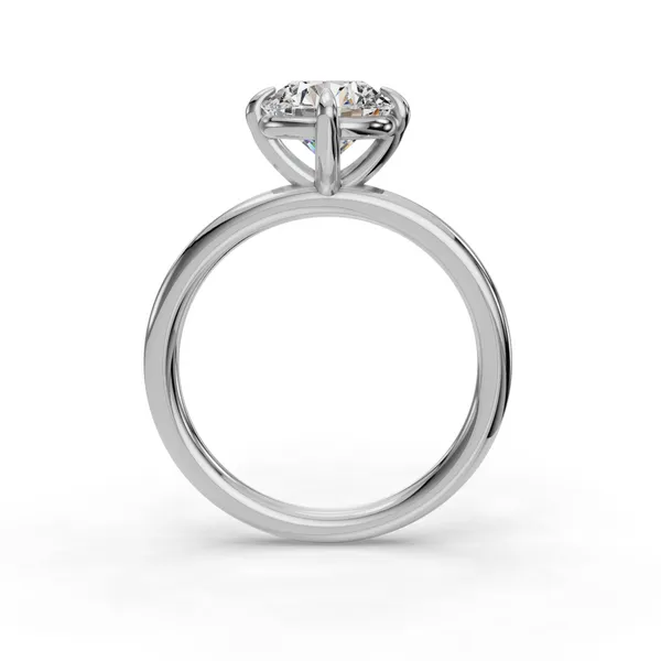 18K White Gold Round Engagement Ring Setting Image 2 SVS Fine Jewelry Oceanside, NY
