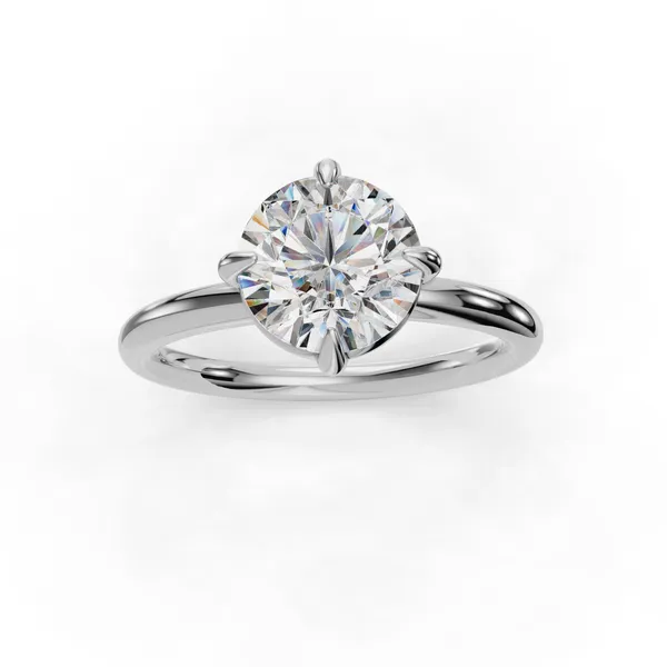 18K White Gold Round Engagement Ring Setting Image 4 SVS Fine Jewelry Oceanside, NY