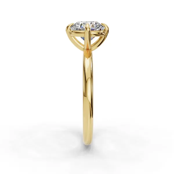 18K Yellow Gold Round Engagement Ring Setting Image 3 SVS Fine Jewelry Oceanside, NY