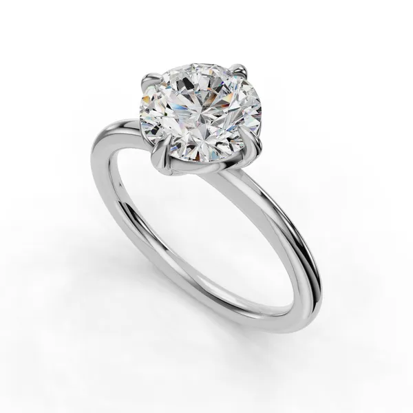 Platinum Round Engagement Ring Setting SVS Fine Jewelry Oceanside, NY