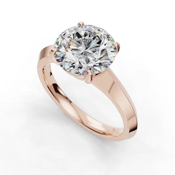 14K Rose Gold Round Engagement Ring Setting SVS Fine Jewelry Oceanside, NY