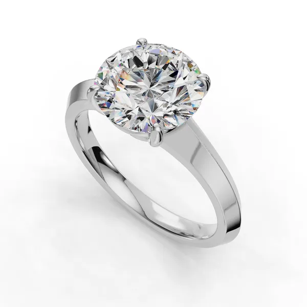 14K White Gold Round Engagement Ring Setting SVS Fine Jewelry Oceanside, NY