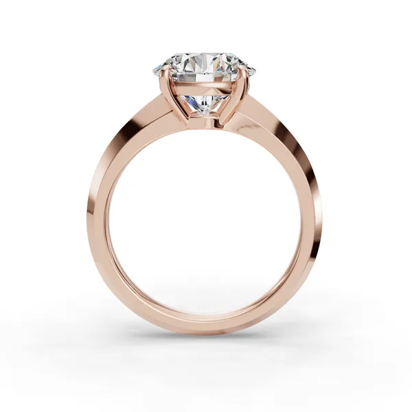 18K Rose Gold Round Engagement Ring Setting Image 2 SVS Fine Jewelry Oceanside, NY