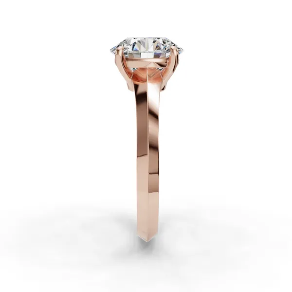 18K Rose Gold Round Engagement Ring Setting Image 3 SVS Fine Jewelry Oceanside, NY