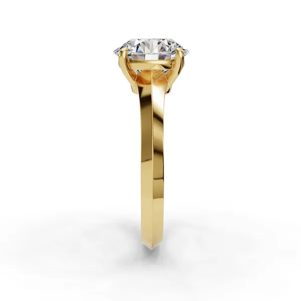 18K Yellow Gold Round Engagement Ring Setting Image 3 SVS Fine Jewelry Oceanside, NY