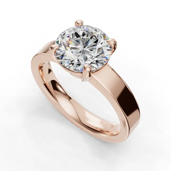 14K Rose Gold Round Engagement Ring Setting SVS Fine Jewelry Oceanside, NY