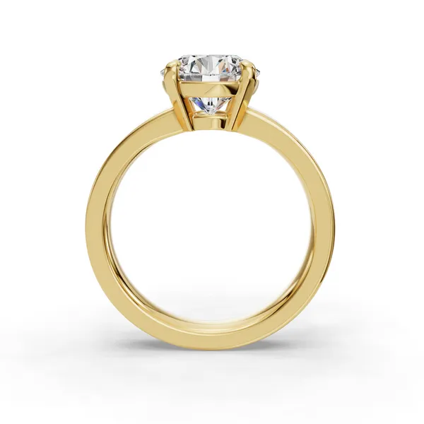 18K Yellow Gold Round Engagement Ring Setting Image 2 SVS Fine Jewelry Oceanside, NY