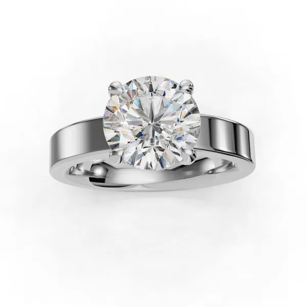 Platinum Round Engagement Ring Setting Image 4 SVS Fine Jewelry Oceanside, NY