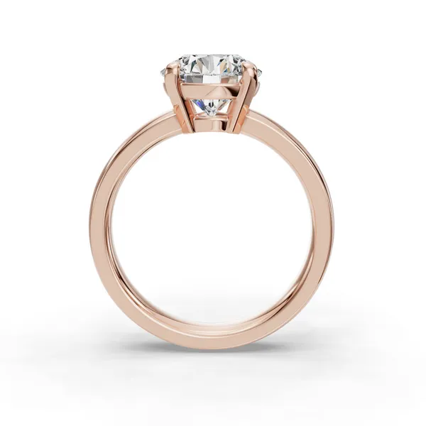 14K Rose Gold Round Engagement Ring Setting Image 2 SVS Fine Jewelry Oceanside, NY