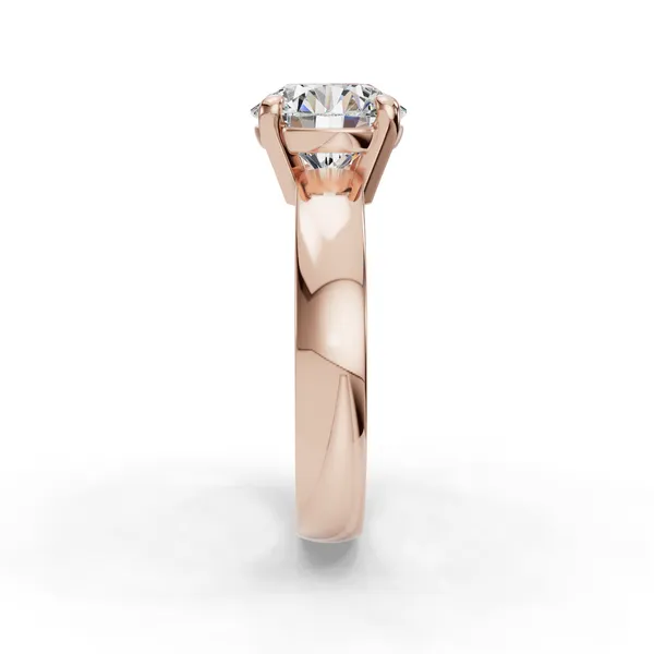 14K Rose Gold Round Engagement Ring Setting Image 3 SVS Fine Jewelry Oceanside, NY