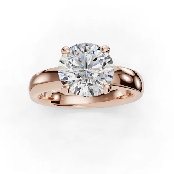 18K Rose Gold Round Engagement Ring Setting Image 4 SVS Fine Jewelry Oceanside, NY