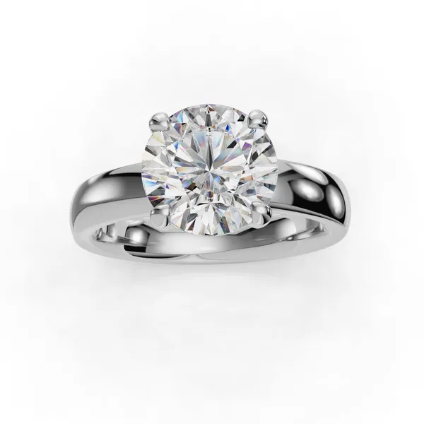 18K White Gold Round Engagement Ring Setting Image 4 SVS Fine Jewelry Oceanside, NY