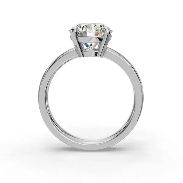 18K White Gold Round Engagement Ring Setting Image 2 SVS Fine Jewelry Oceanside, NY