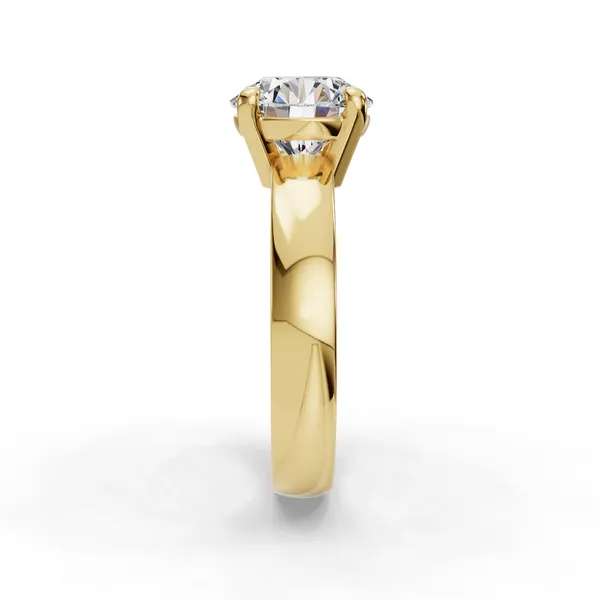 18K Yellow Gold Round Engagement Ring Setting Image 3 SVS Fine Jewelry Oceanside, NY