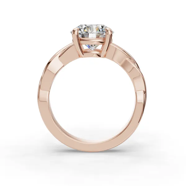 14K Rose Gold Round Engagement Ring Setting Image 2 SVS Fine Jewelry Oceanside, NY