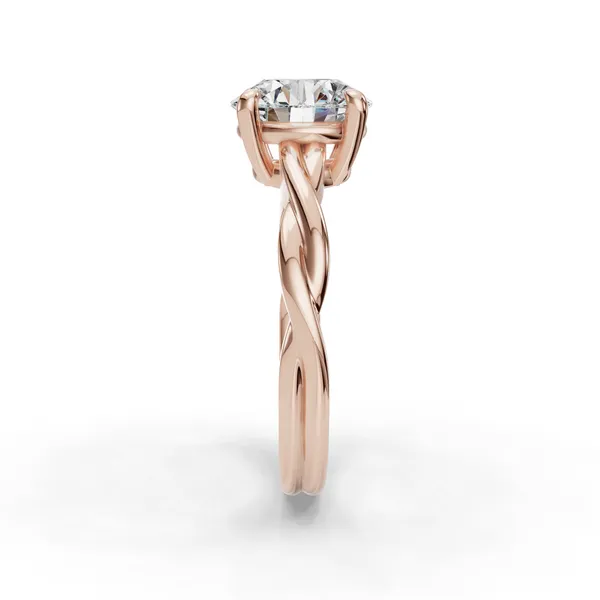 14K Rose Gold Round Engagement Ring Setting Image 3 SVS Fine Jewelry Oceanside, NY