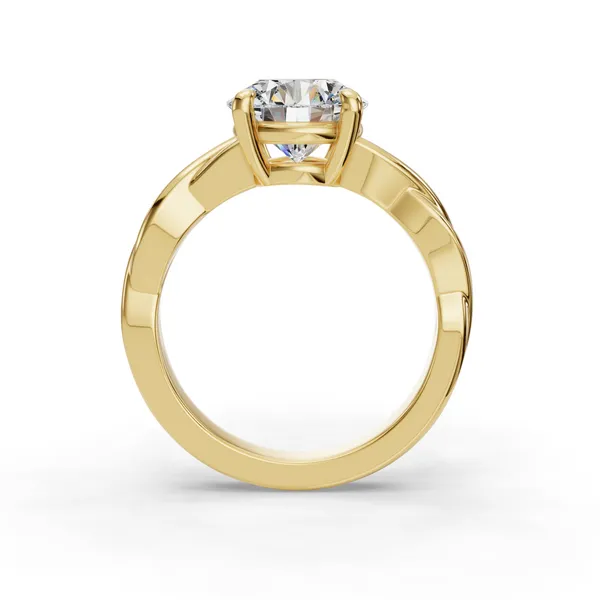 14K Yellow Gold Round Engagement Ring Setting Image 2 SVS Fine Jewelry Oceanside, NY