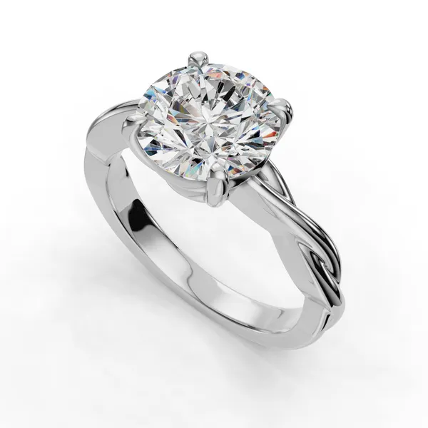 Platinum Round Engagement Ring Setting SVS Fine Jewelry Oceanside, NY