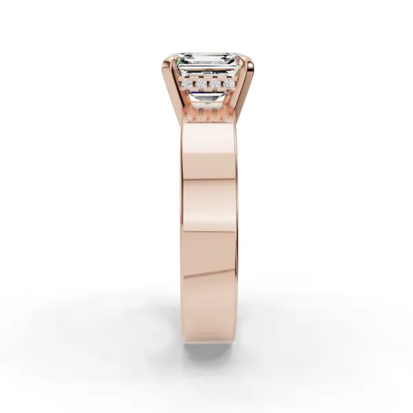 14K Rose Gold Asscher Engagement Ring Setting Image 3 SVS Fine Jewelry Oceanside, NY