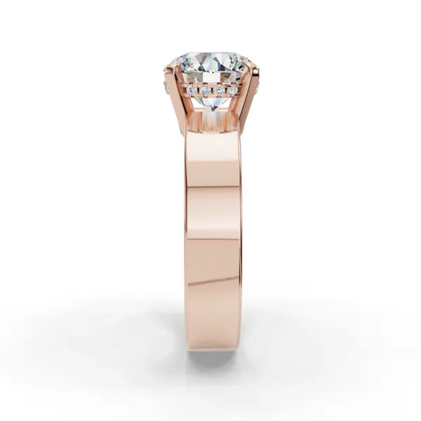 14K Rose Gold Round Engagement Ring Setting Image 3 SVS Fine Jewelry Oceanside, NY