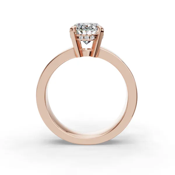 14K Rose Gold Oval Engagement Ring Setting Image 2 SVS Fine Jewelry Oceanside, NY