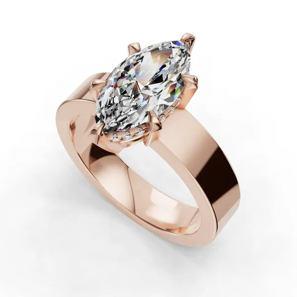 14K Rose Gold Marquise Engagement Ring Setting SVS Fine Jewelry Oceanside, NY