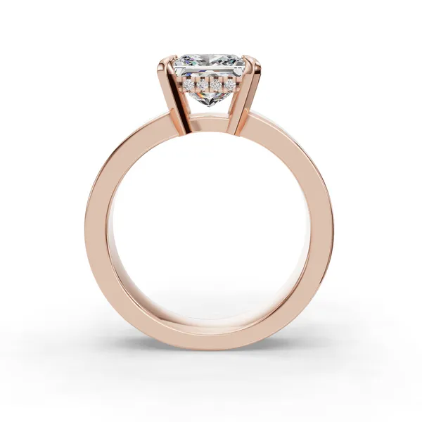14K Rose Gold Princess Engagement Ring Setting Image 2 SVS Fine Jewelry Oceanside, NY