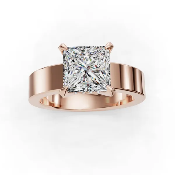 14K Rose Gold Princess Engagement Ring Setting Image 4 SVS Fine Jewelry Oceanside, NY