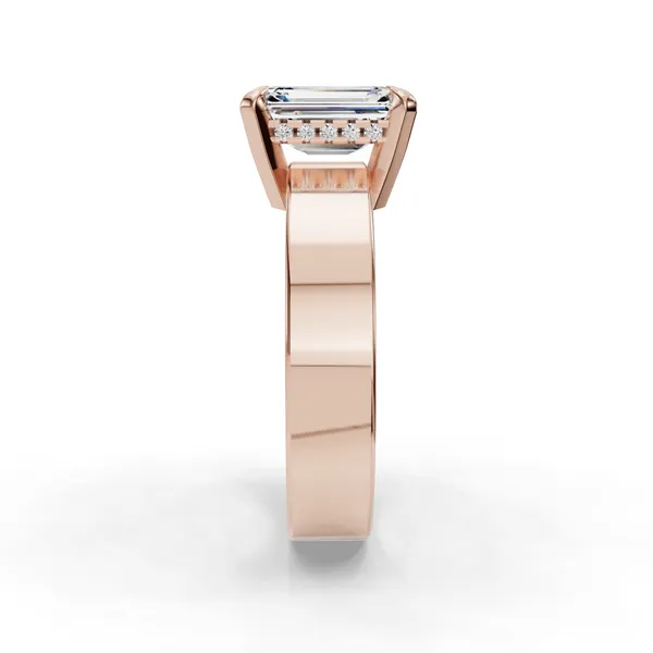 14K Rose Gold Emerald Engagement Ring Setting Image 3 SVS Fine Jewelry Oceanside, NY