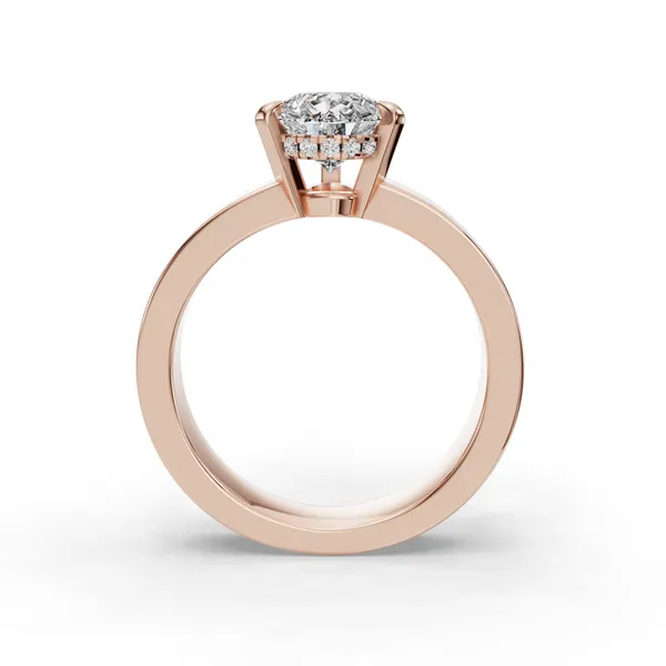 14K Rose Gold Pear Engagement Ring Setting Image 2 SVS Fine Jewelry Oceanside, NY