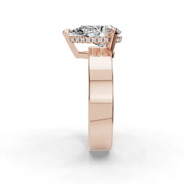 14K Rose Gold Pear Engagement Ring Setting Image 3 SVS Fine Jewelry Oceanside, NY