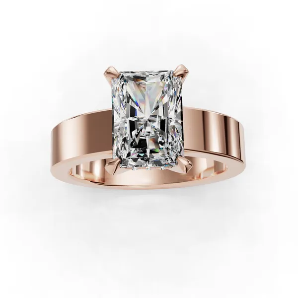 14K Rose Gold Radiant Engagement Ring Setting Image 4 SVS Fine Jewelry Oceanside, NY