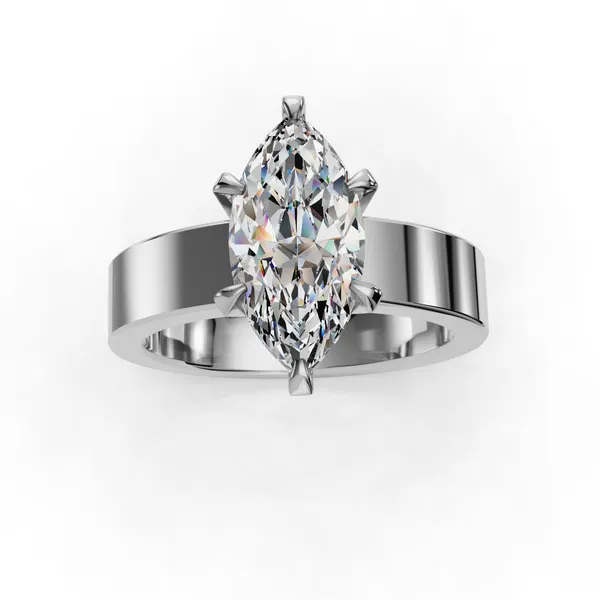 14K White Gold Marquise Engagement Ring Setting Image 4 SVS Fine Jewelry Oceanside, NY
