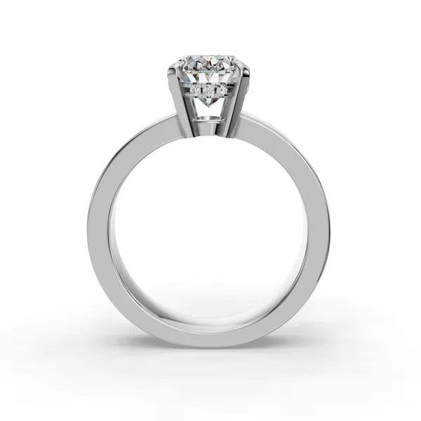 14K White Gold Oval Engagement Ring Setting Image 2 SVS Fine Jewelry Oceanside, NY