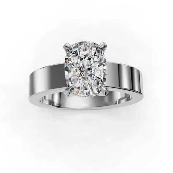 14K White Gold Cushion Engagement Ring Setting Image 4 SVS Fine Jewelry Oceanside, NY