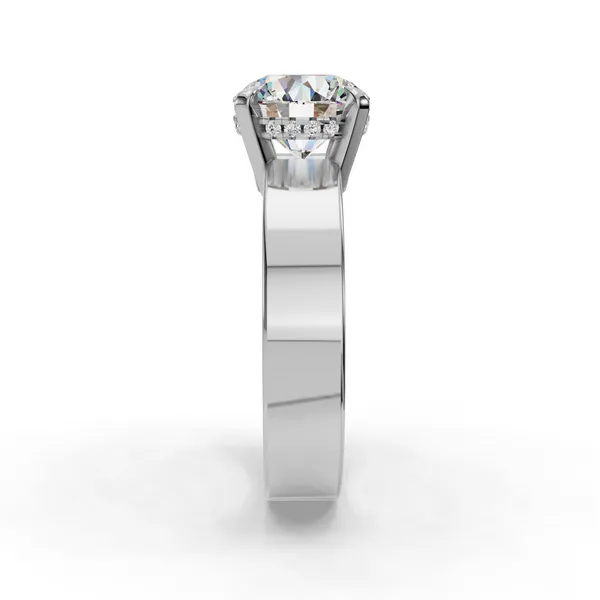 14K White Gold Round Engagement Ring Setting Image 3 SVS Fine Jewelry Oceanside, NY