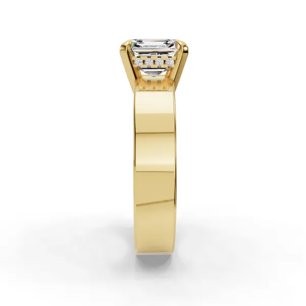14K Yellow Gold Asscher Engagement Ring Setting Image 3 SVS Fine Jewelry Oceanside, NY