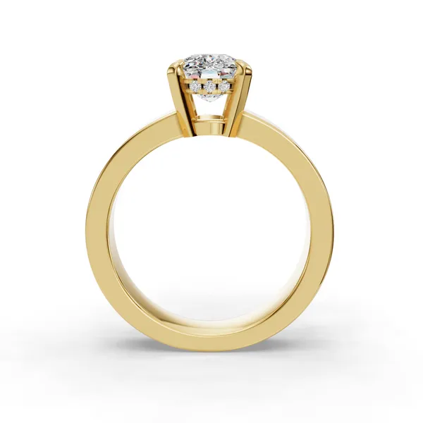 14K Yellow Gold Cushion Engagement Ring Setting Image 2 SVS Fine Jewelry Oceanside, NY