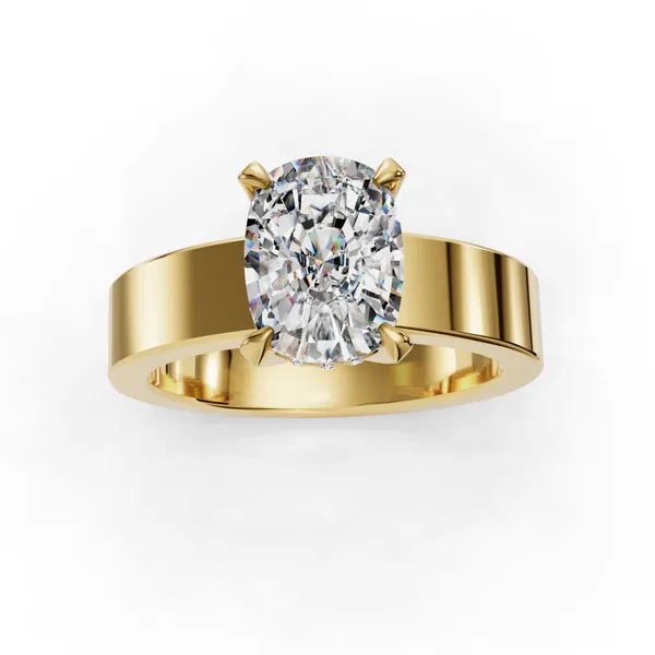 14K Yellow Gold Cushion Engagement Ring Setting Image 4 SVS Fine Jewelry Oceanside, NY