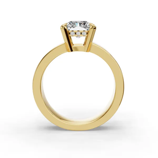 14K Yellow Gold Radiant Engagement Ring Setting Image 2 SVS Fine Jewelry Oceanside, NY