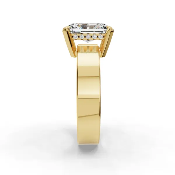 14K Yellow Gold Radiant Engagement Ring Setting Image 3 SVS Fine Jewelry Oceanside, NY